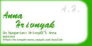 anna hrivnyak business card